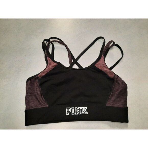 Victoria Secret PINK Ultimate Strappy Sports Bra Size Small S Heathered - Picture 1 of 3